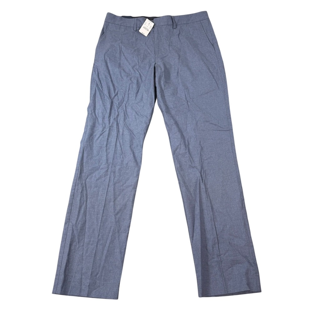 J Crew Mens Bedford Tapered Blue Cotton Chino Pants Size 34x34